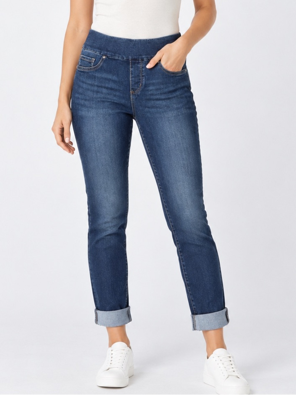 NWT Lee Sculpting Slim Fit Pull On Jeans Dark Wash 8 Long